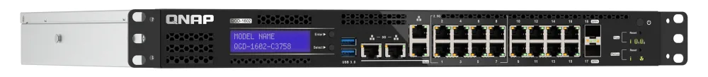 QNAP Smart Edge QGD-1602 - Switch - Smart - 2 x 10 Gigabit SFP+ + 8 x 2.5GBase-T + 8 x 10/100/1000, Ansicht 3
