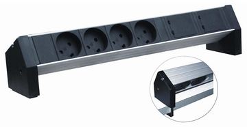 Retex 24155804 - Standard - Aluminium - Aluminium - Schwarz - 4 AC-Ausgänge - Typ K - C14-Koppler von LumaTech