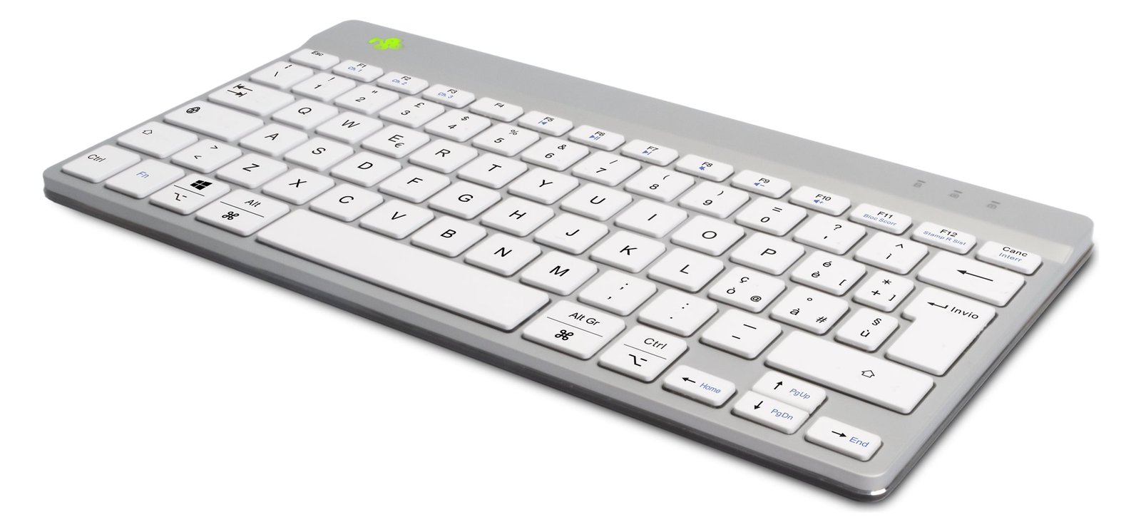 R-Go Compact Break - Tastatur - mit integrierter Pauseanzeige - TL: Italienisch, QWERTY - Weiß