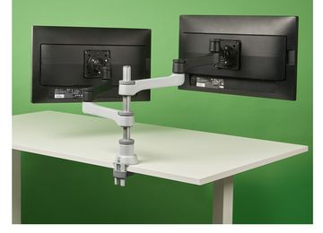 R-Go Zepher 4 - Befestigungskit (einstellbarer Monitorarm) - für 2 LCD-Displays - Aluminium - mattsilber von LumaTech