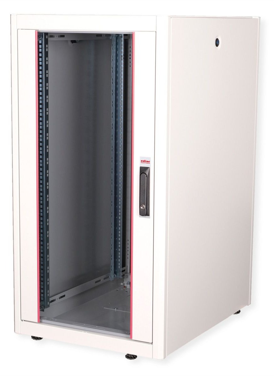 ROLINE 19 Zoll Netzwerkschrank Basic 22 600x800 BxT Glastür grau