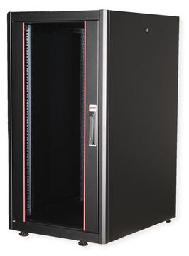ROLINE 19 Zoll Netzwerkschrank Basic 22 600x800 BxT Glastür schwarz von LumaTech