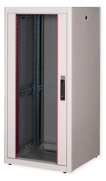 ROLINE 19 Zoll Netzwerkschrank Basic 26 600x600 BxT Glastür grau von LumaTech