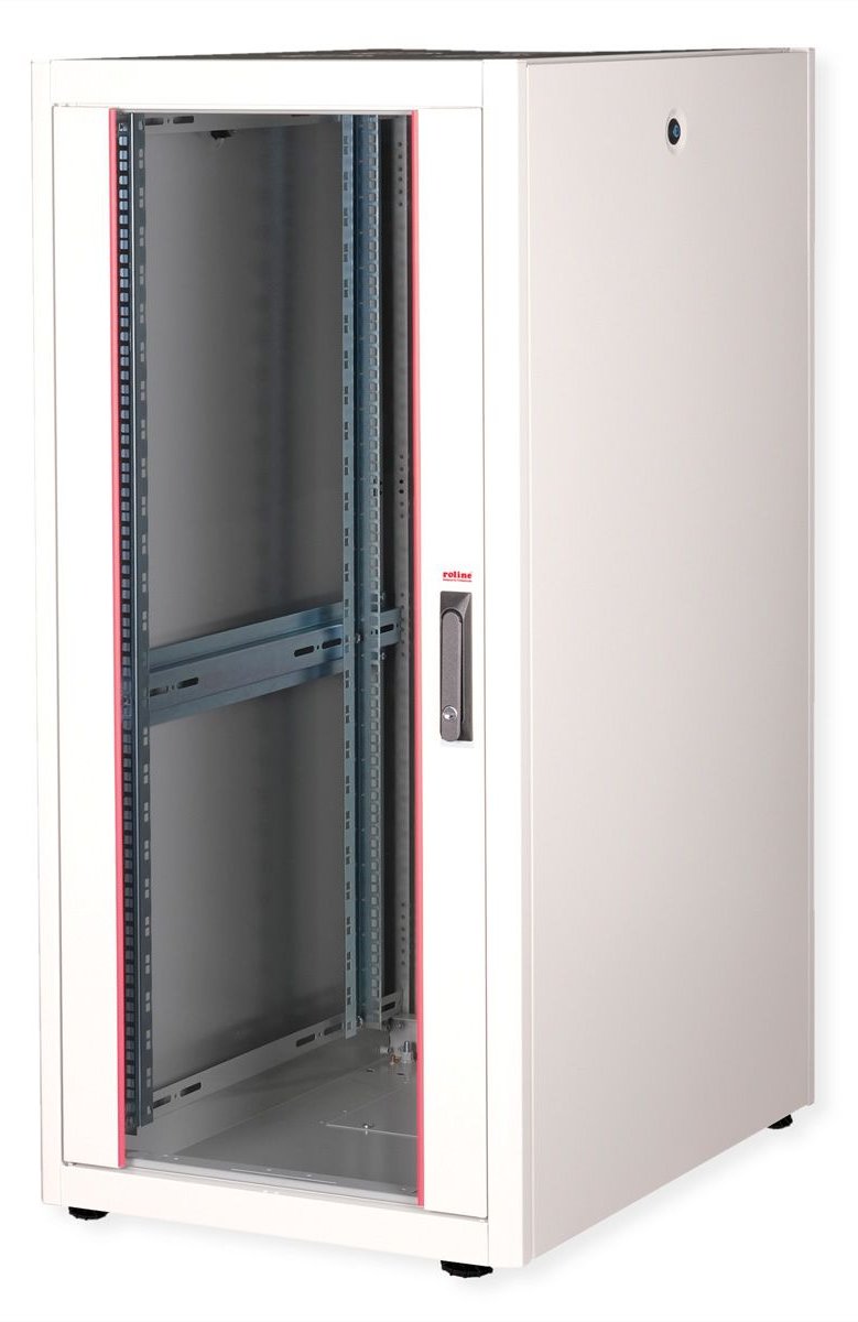 ROLINE 19 Zoll Netzwerkschrank Basic 26 600x800 BxT Glastür grau