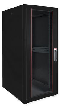 ROLINE 19 Zoll Netzwerkschrank Basic 32 600x600 BxT Glastür schwarz von LumaTech