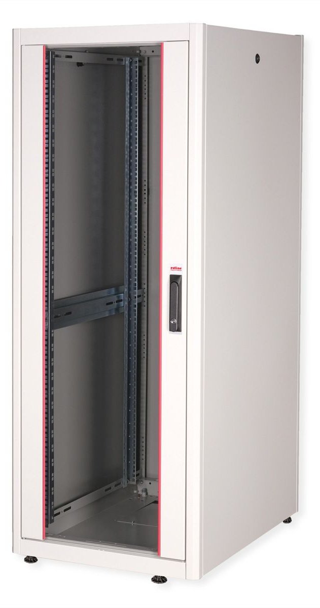 ROLINE 19 Zoll Netzwerkschrank Basic 32 600x800 BxT Glastür grau