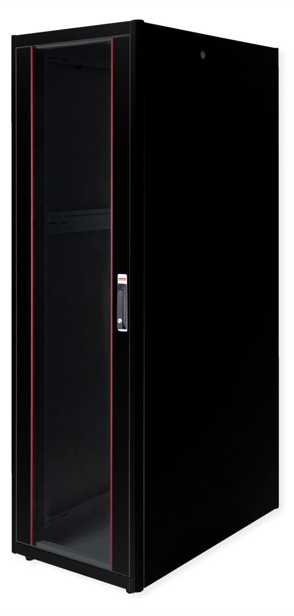 ROLINE 19 Zoll Netzwerkschrank Basic 42 600x1000 BxT Glastür schwarz
