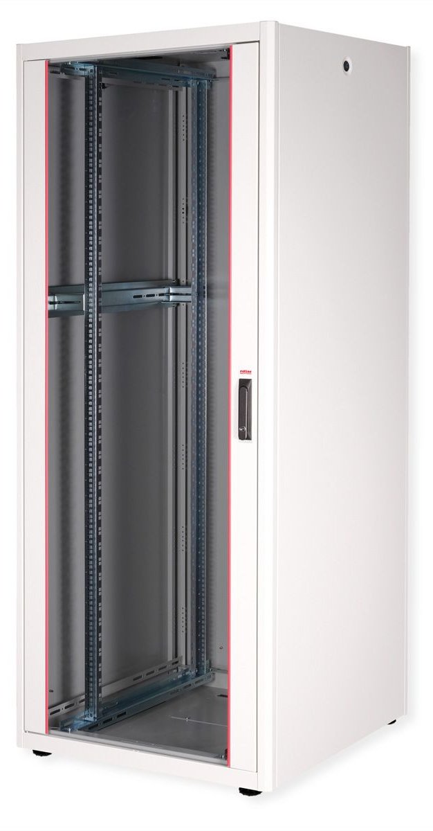ROLINE 19 Zoll Netzwerkschrank Basic 42 800x800 BxT Glastür grau