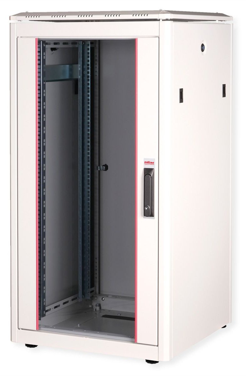 ROLINE 19 Zoll Netzwerkschrank Pro 22 HE 600x600 BxT Glastür grau