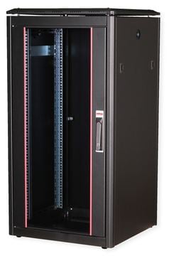 ROLINE 19 Zoll Netzwerkschrank Pro 22 HE 600x600 BxT Glastür schwarz von LumaTech
