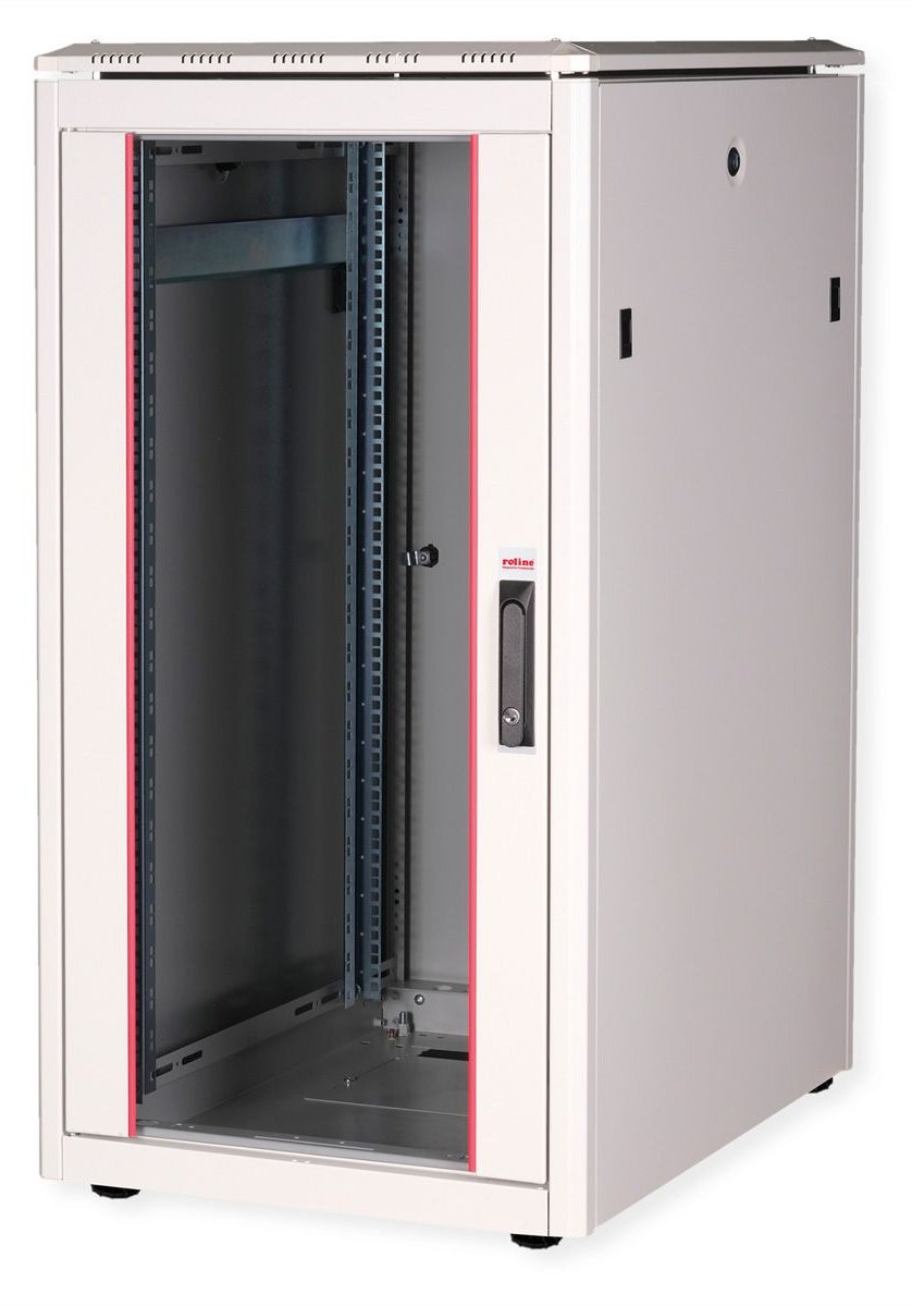 ROLINE 19 Zoll Netzwerkschrank Pro 22 HE 600x800 BxT Glastür grau