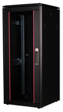 ROLINE 19 Zoll Netzwerkschrank Pro 26 HE 600x600 BxT Glastür schwarz von LumaTech
