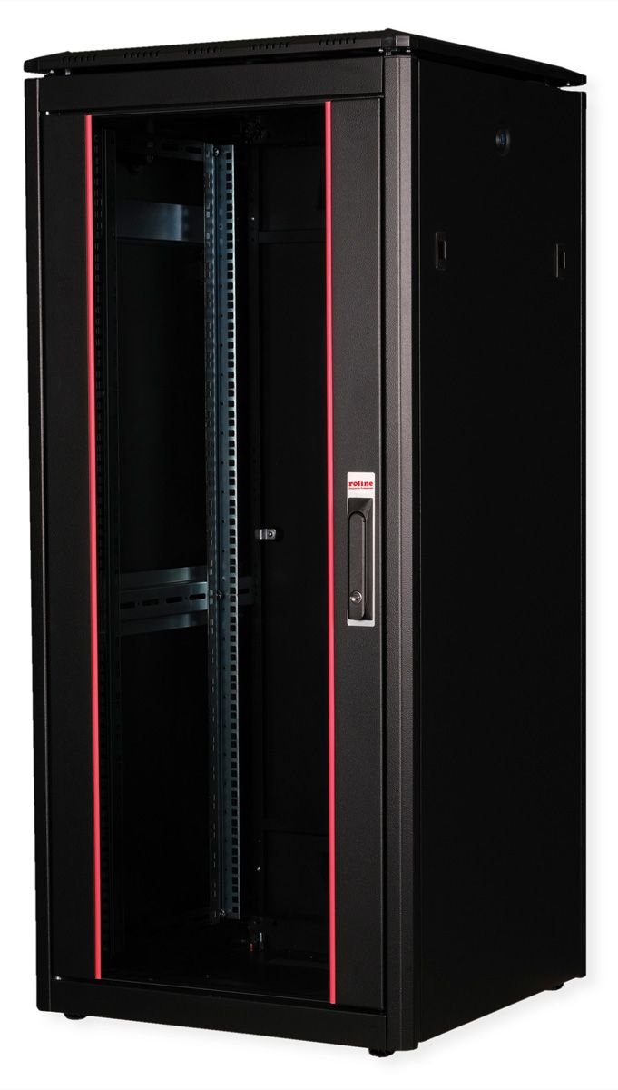 ROLINE 19 Zoll Netzwerkschrank Pro 26 HE 600x600 BxT Glastür schwarz