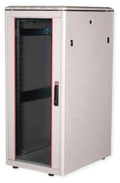ROLINE 19 Zoll Netzwerkschrank Pro 26 HE 600x800 BxT Glastür grau von LumaTech