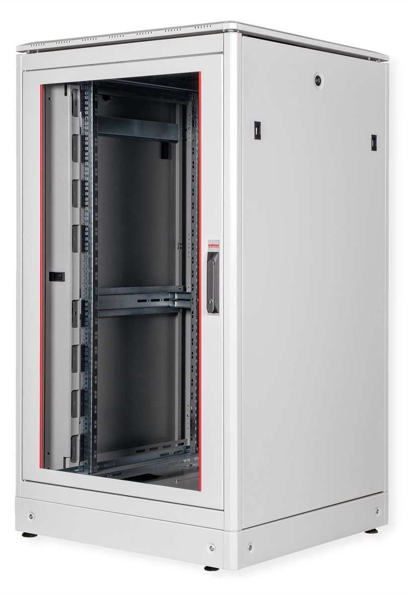 ROLINE 19 Zoll Netzwerkschrank Pro 26 HE 800x800 BxT Glastür grau