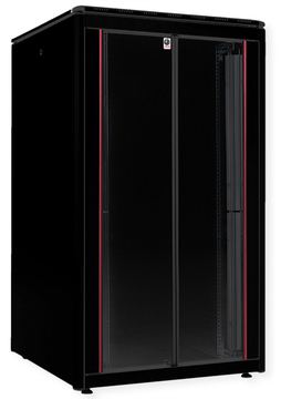 ROLINE 19 Zoll Netzwerkschrank Pro 26 HE 800x800 BxT Glastür schwarz von LumaTech
