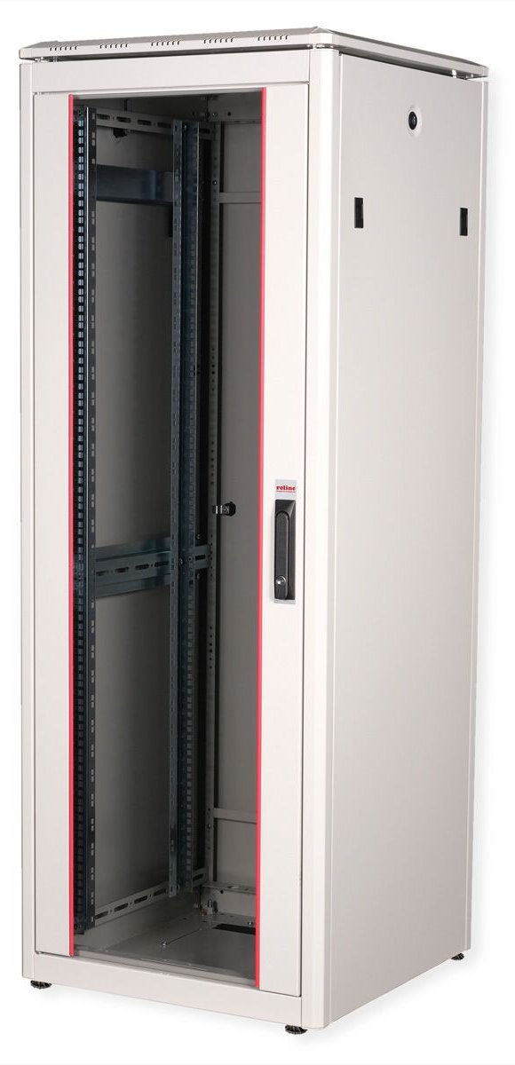 ROLINE 19 Zoll Netzwerkschrank Pro 32 HE 600x600 BxT Glastür grau