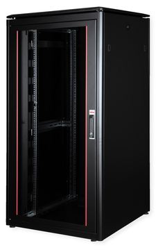 ROLINE 19 Zoll Netzwerkschrank Pro 32 HE 800x800 BxT Glastür schwarz von LumaTech