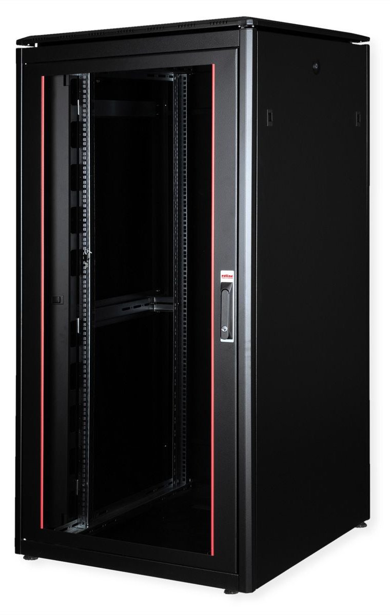 ROLINE 19 Zoll Netzwerkschrank Pro 32 HE 800x800 BxT Glastür schwarz