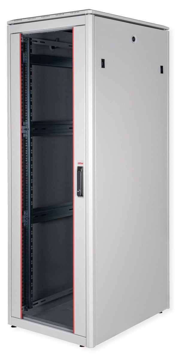 ROLINE 19 Zoll Netzwerkschrank Pro 36 HE 600x800 BxT Glastür grau