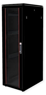 ROLINE 19 Zoll Netzwerkschrank Pro 36 HE 600x800 BxT Glastür schwarz von LumaTech
