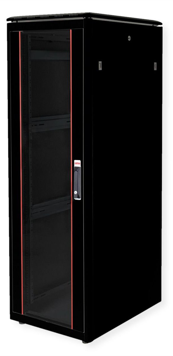 ROLINE 19 Zoll Netzwerkschrank Pro 36 HE 600x800 BxT Glastür schwarz