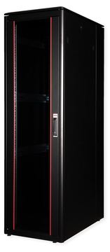 ROLINE 19 Zoll Netzwerkschrank Pro 42 HE 600x1000 BxT Glastür schwarz von LumaTech
