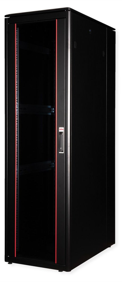 ROLINE 19 Zoll Netzwerkschrank Pro 42 HE 600x1000 BxT Glastür schwarz