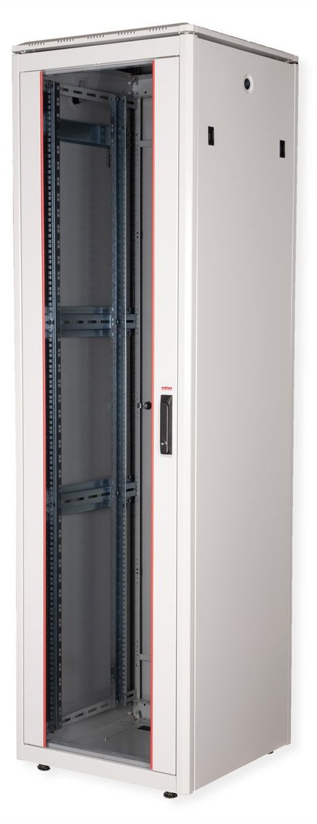ROLINE 19 Zoll Netzwerkschrank Pro 42 HE 600x600 BxT Glastür grau