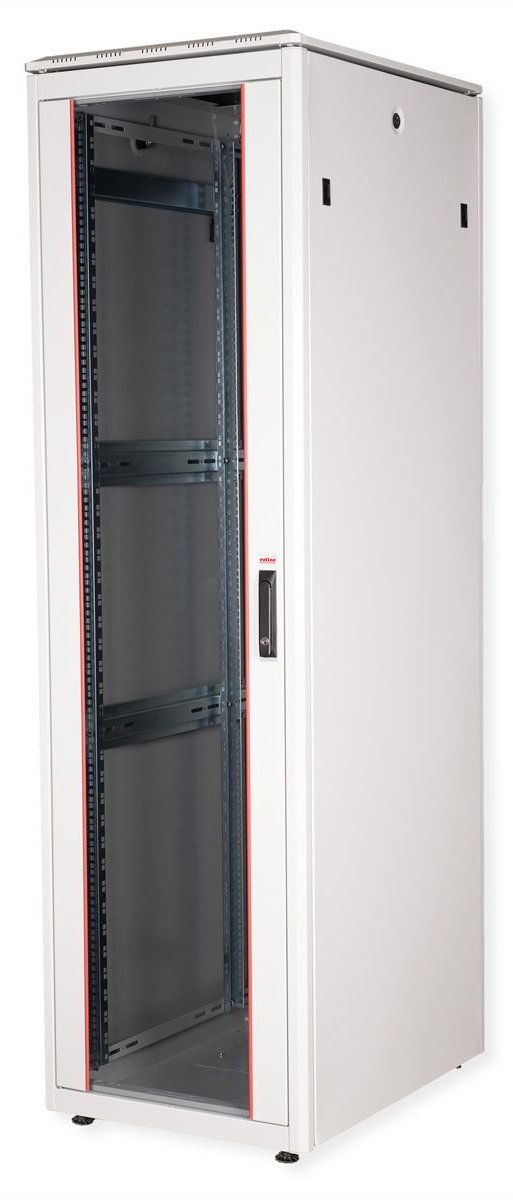 ROLINE 19 Zoll Netzwerkschrank Pro 42 HE 600x800 BxT Glastür grau