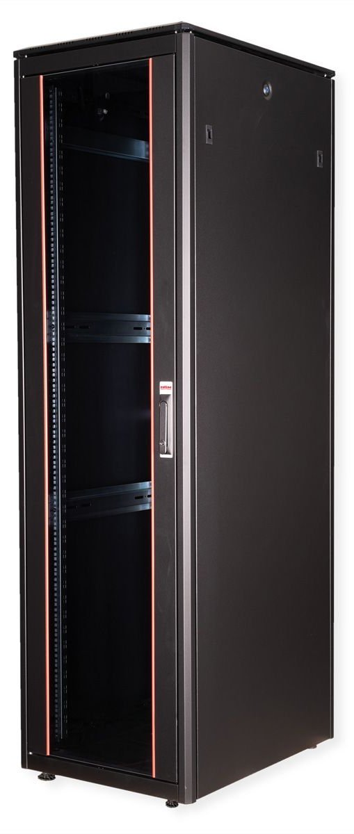 ROLINE 19 Zoll Netzwerkschrank Pro 42 HE 600x800 BxT Glastür schwarz