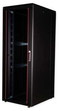 ROLINE 19 Zoll Netzwerkschrank Pro 42 HE 800x1000 BxT Glastür schwarz von LumaTech