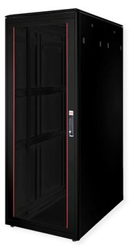 ROLINE 19 Zoll Netzwerkschrank Pro 42 HE 800x1200 BxT Glastür schwarz von LumaTech