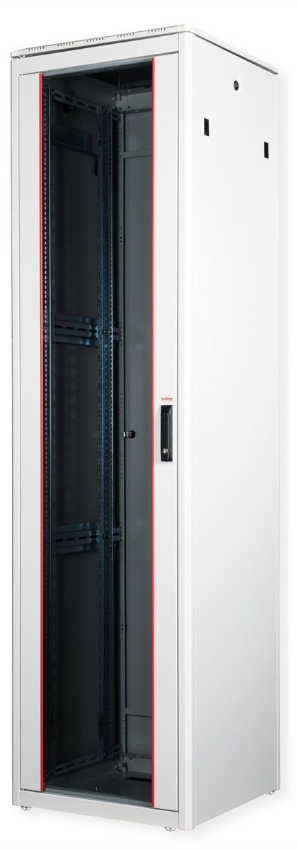 ROLINE 19 Zoll Netzwerkschrank Pro 47 HE 600x600 BxT Glastür grau