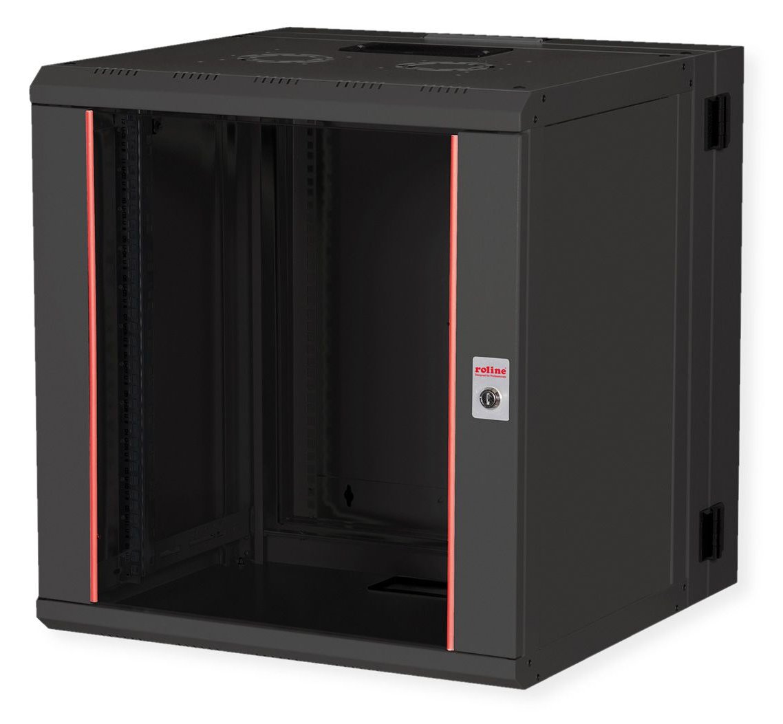 ROLINE 19 Zoll Wandgehäuse Pro 12 HE 600x600 BxT zweiteilig schwenkbar schw - Wandgehäuse