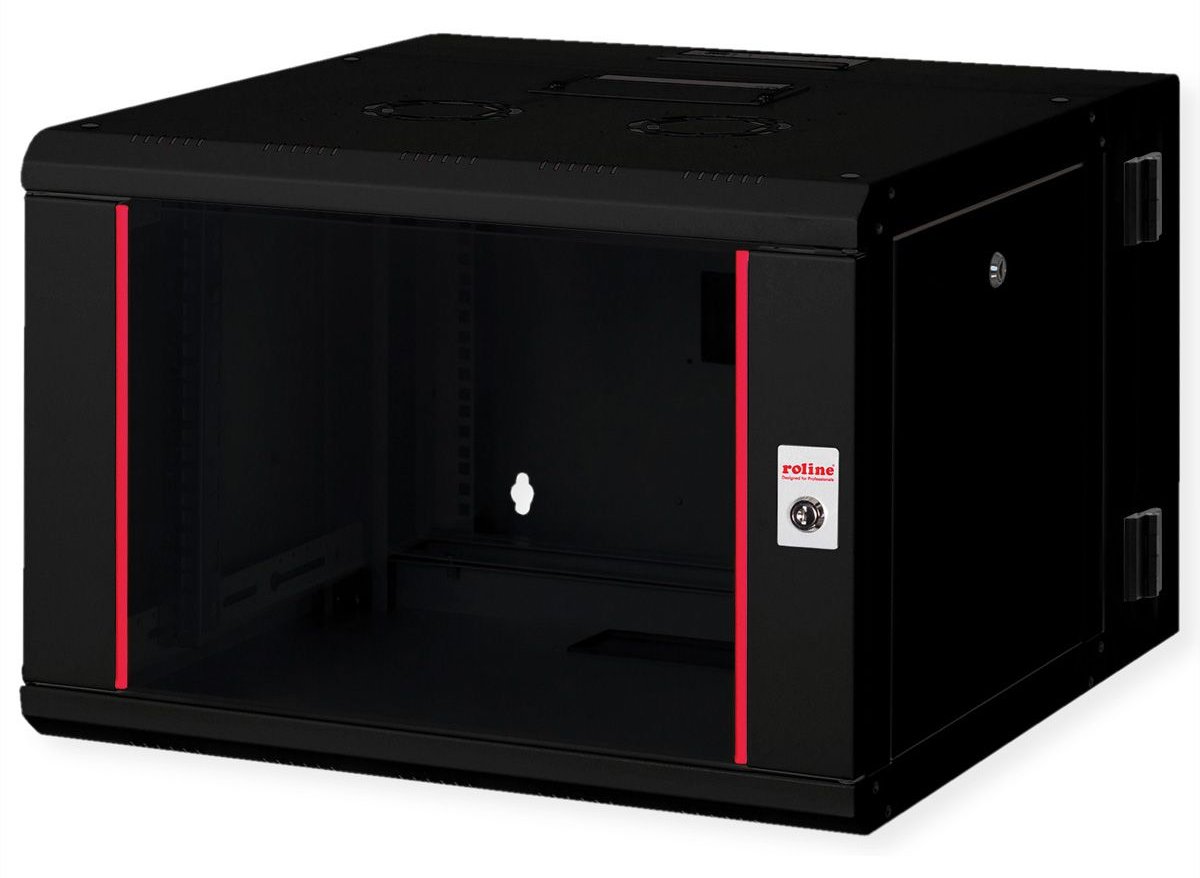 ROLINE 19 Zoll Wandgehäuse Pro 7 HE 600x600 BxT zweiteilig schwenkbar schw - Wandgehäuse
