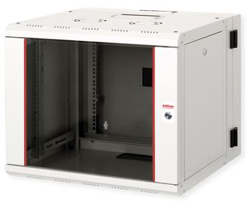 ROLINE 19 Zoll Wandgehäuse Pro 9 HE 600x600 BxT zweiteilig schwenkbar grau - Wandgehäuse von LumaTech