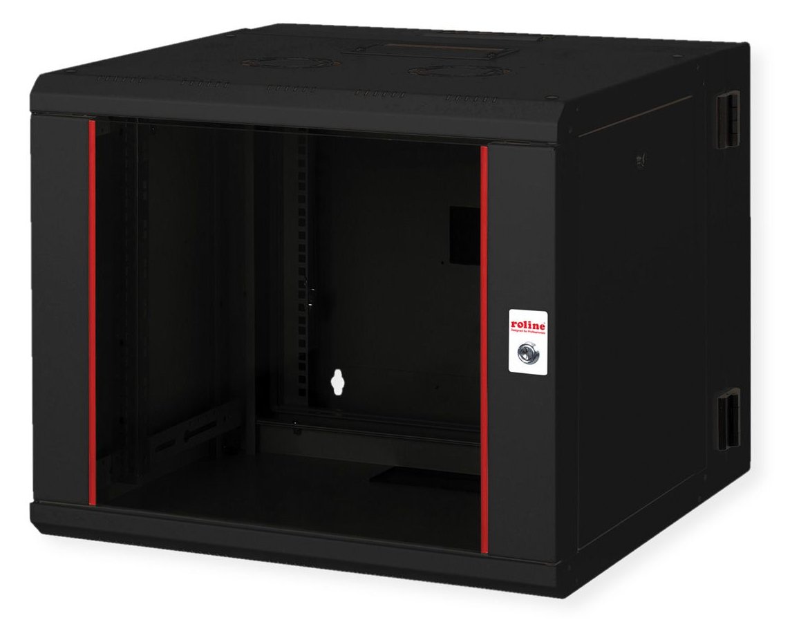 ROLINE 19 Zoll Wandgehäuse Pro 9 HE 600x600 BxT zweiteilig schwenkbar schw - Wandgehäuse