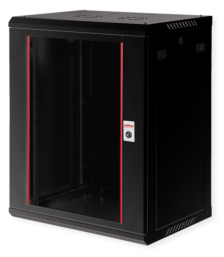 ROLINE Basic Plus - Gehäuse Netzwerkschrank - 600x450 BxT - geeignet für Wandmontage - Jet Black, RAL 9005 - 18U - 19