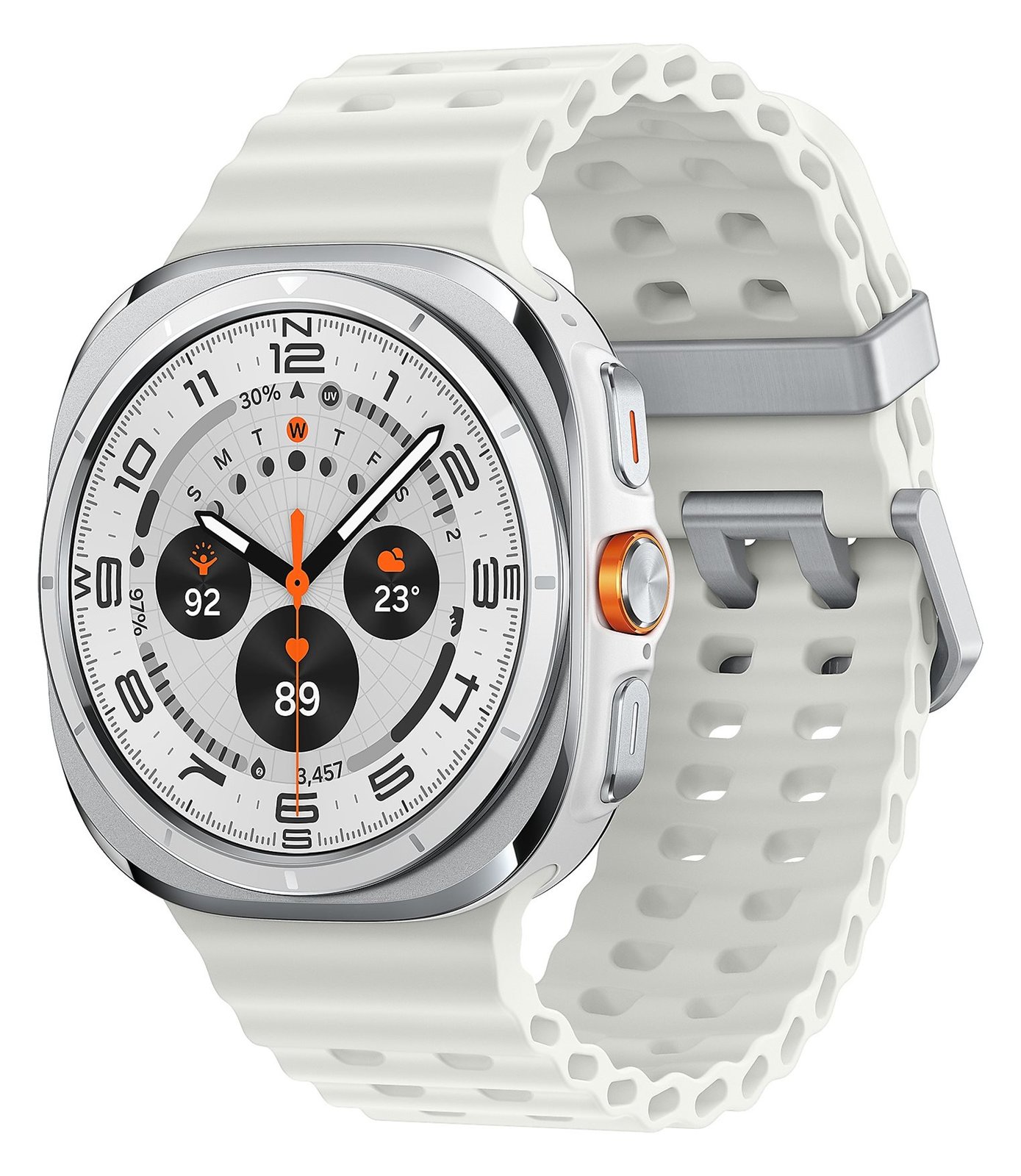 Samsung Galaxy Watch Ultra - 47mm - Titanweiß - intelligente Uhr mit Marineband - weiß - Bandgröße: S/M/L - Anzeige 1.5
