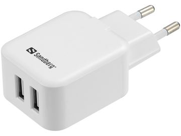 SANDBERG AC Charger Dual - Netzteil - 2.4 A - 2 Ausgabeanschlussstellen (2 x USB) von LumaTech