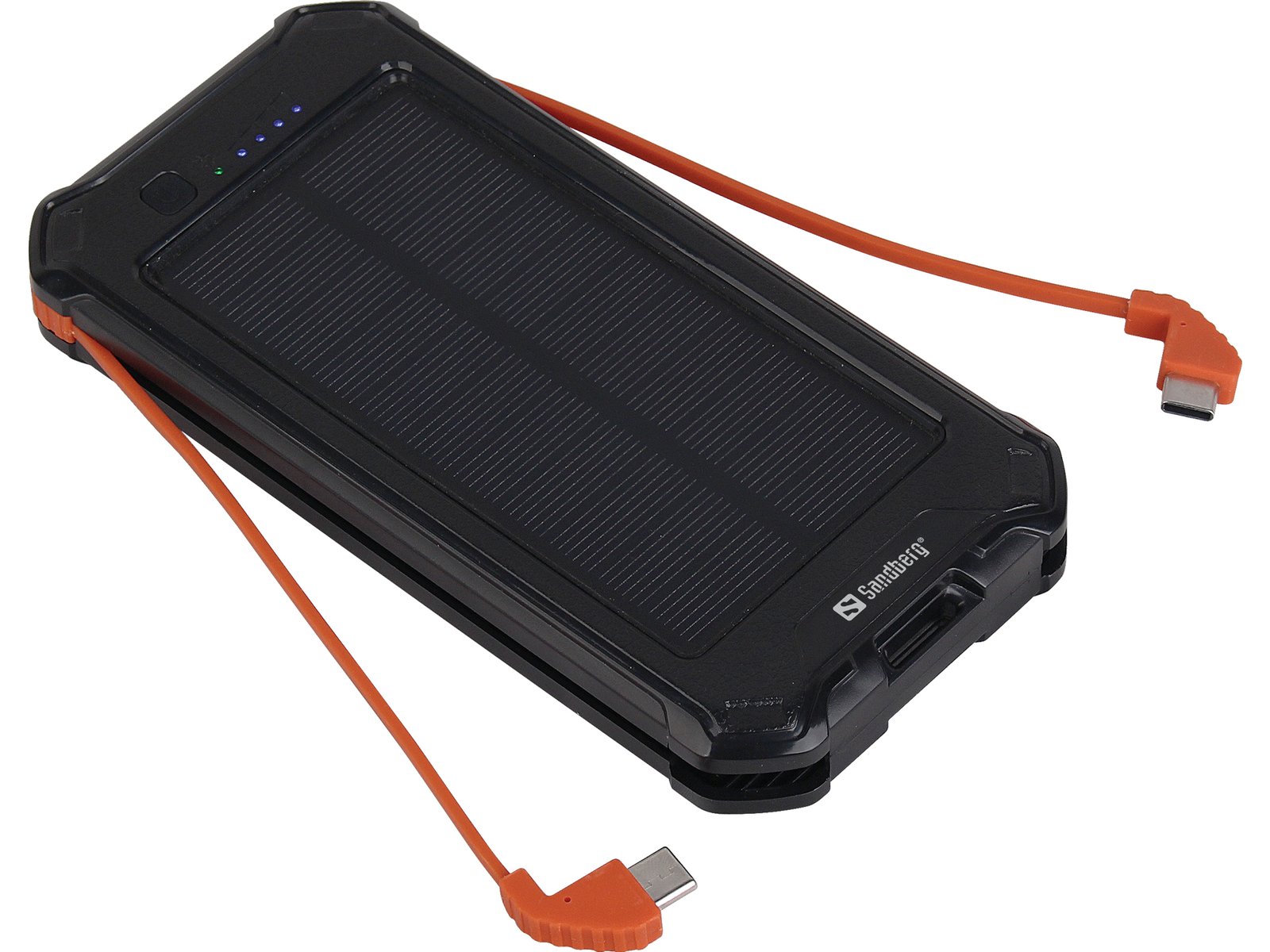SANDBERG Active - Solar-Powerbank - 3-in-1 - 10000 mAh - 37 Wh - 2.1 A - 3 Ausgänge(USB, Micro-USB Type A, 24 pin USB-C)