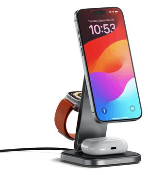 Satechi Kabelloses Ladegerät - 3-in-1, faltbar, Qi2 + AC-Netzteil von LumaTech