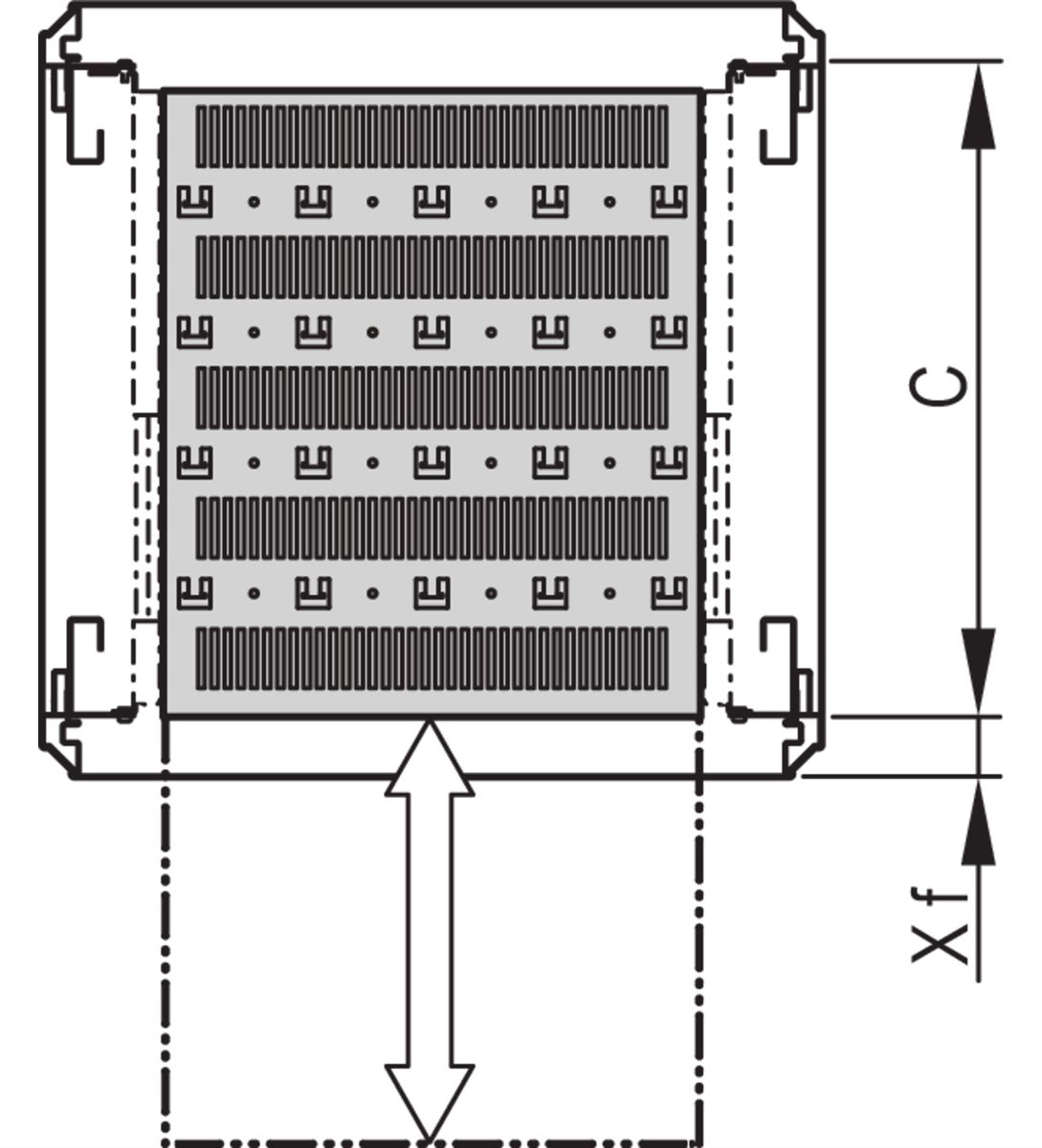 SCHROFF 19SHELF TELE.1U C=500 RAL7021 - Rack-Zubehör