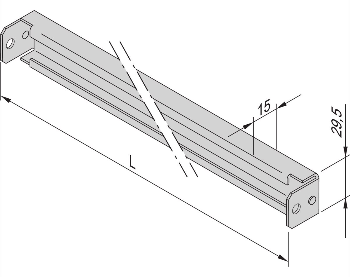 SCHROFF C-RAIL 600 LG. (2X)