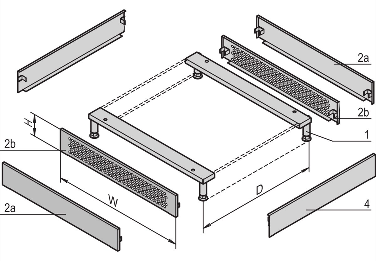 SCHROFF PLINTH COVER 800D RAL7021(2)