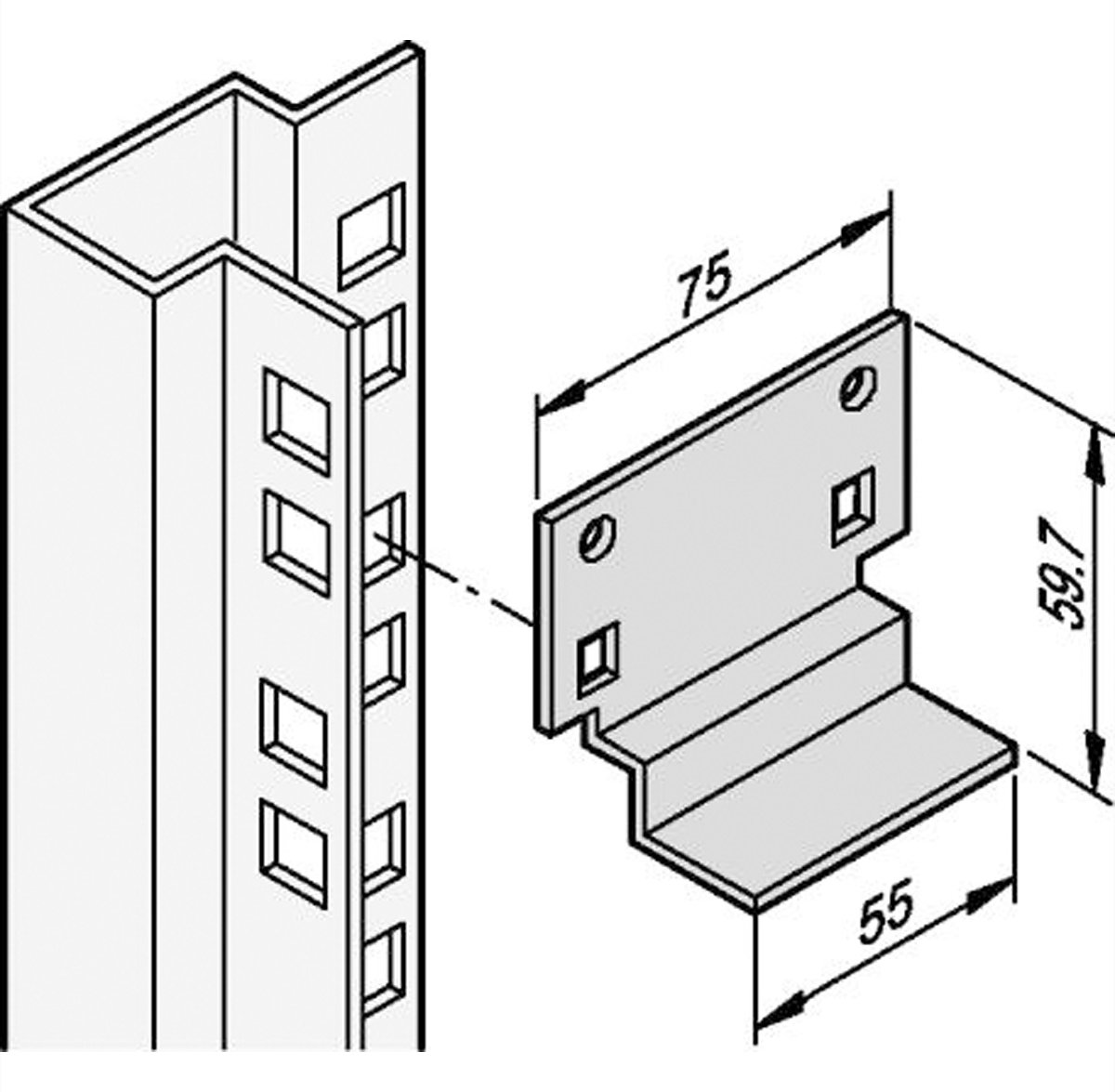 SCHROFF SLIDE RAIL SET SHORT (2PCS)