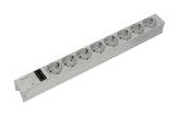 SCHROFF SOCK.STRIP 8-WAY SCHUKO WHITE