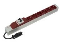 SCHROFF SOCKET STRIP 6-WAY UTE RED von LumaTech