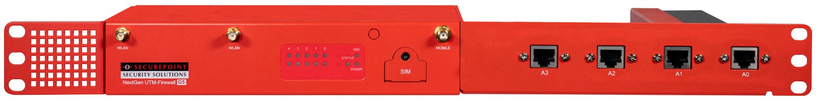 Securepoint 19 Rackmount-Kit Premium für Black Dwarf Pro G5 - Rot - Montageset